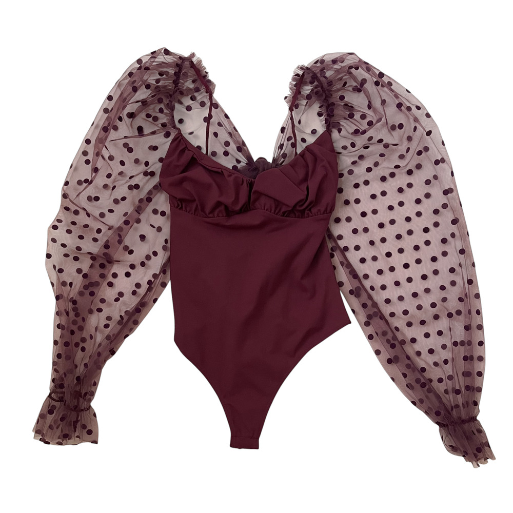 NWOT Free People Intimately Molly at Midnight Bodysuit - Precious Wine - S - Picture 4 of 8